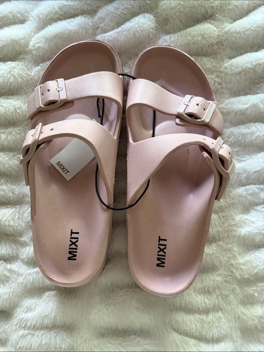 NWT Mixit Pink Blush Rubber Sandals Slides Size 9